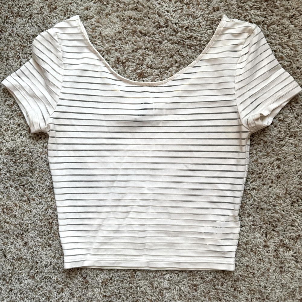 H&M White Crop Top, Size Small